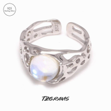 100% 925 Real Silver Rings With Opal Women Silver Jewelry Adjustable High Fine Jewellery
