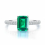 S925 silver retro rectangular car flat 6 * 8 emerald one-carat carbon diamond womens ring 5
