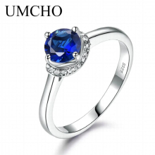Solid 925 Sterling Silver Jewelry Created Sapphire Wedding Rings Anniversary Gift For Women Fine Jewelry