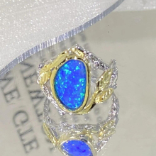 Advanced Women Rings Geometric Opal Ring Female Brilliant Jewelry Shining Girls Holiday Gift Party