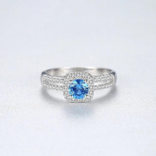 925 Sterling Silver Sapphire Rings For Women Engagement Wedding Fine Jewelry Party Gift