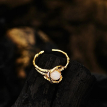 S925 Sterling Silver Light Hand-Wound Opal Stone Index Finger Ring Niche Opening Wrapped Opal Ring Jewelry