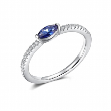 LAYA 100% 925 Sterling Silver Shining Gemstone Natural Sapphire Finger Rings For Women Wedding Engagement Fine Jewelry