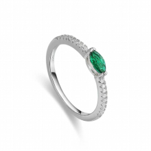 LAYA 100% 925 Sterling Silver Shining Gemstone Natural Emerald Finger Rings For Women Wedding Engagement Fine Jewelry