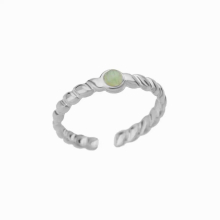 Stainless Steel Natural Stone Opal Rings For Women Engagement Wedding Ring Jewelry Gift Anillos