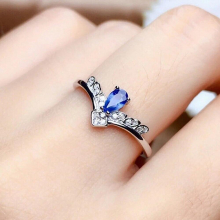 Crown Crystal Sapphire Gemstones Diamond Rings for Women Silver Jewelry Bague Accessory Bijoux