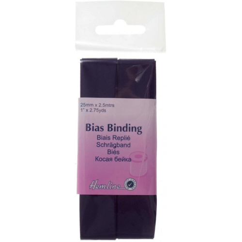 Hemline 25mm Polycotton Bias Binding Tape Purple