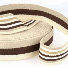 Stephanoise 40mm Double Sided Stripe Webbing Tape Browns - per metre