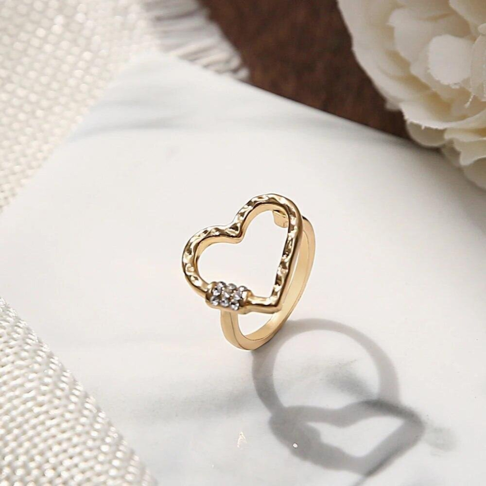 Classic Heart Shape Key Rings Women Romantic Love Jewelry Hollow Wedding Gift Party Knuckles Rings-image-OPC-PCVXBJP-NEW