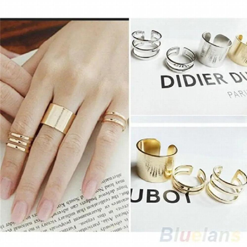 3Pcs/Set Wedding Rings Top Of Finger Over The Midi Tip Finger Above The ...
