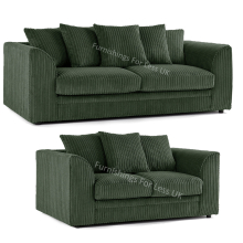 (Green) Luxor Colourful Jumbo Cord Sofa Set Suite 3 + 2