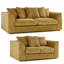 (Mustard) Luxor Colourful Jumbo Cord Sofa Set Suite 3 + 2