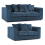 (Blue) Luxor Colourful Jumbo Cord Sofa Set Suite 3 + 2 1