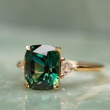 Sparkling Square Emerald Engagement Rings for Women Green Zircon Ring Female Wedding Party Gift Jewelry