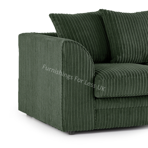 (Green) Luxor Colourful Jumbo Cord Sofa Set Suite 3 + 2 2