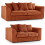 (Orange) Luxor Colourful Jumbo Cord Sofa Set Suite 3 + 2 1