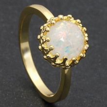 Hainon Arrival Round Flower Fire Opal Rings for Women Engagement Charming Jewelry for Women Wedding