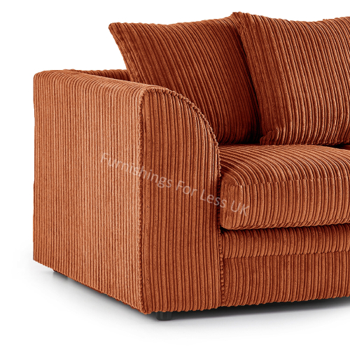 (Orange) Luxor Colourful Jumbo Cord Sofa Set Suite 3 + 2 2