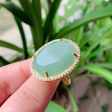 Natural Agates Pink Quartz Lapis Labradorite Opal Stone Opening Cuff Ring Rhinestone Crystal Ring Women Party Wedding Jewelry