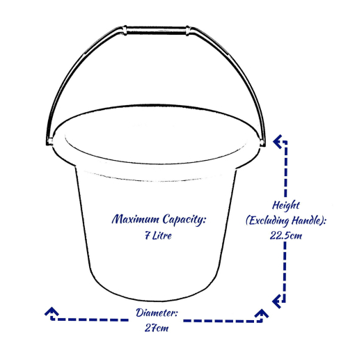 (7 Litres) Plastic Bucket With Handle Storage 7L/18L Large 1