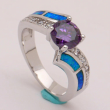 fire Female Opal Ring gold-color Jewelry Vintage Party Engagement Wedding Rings For Women