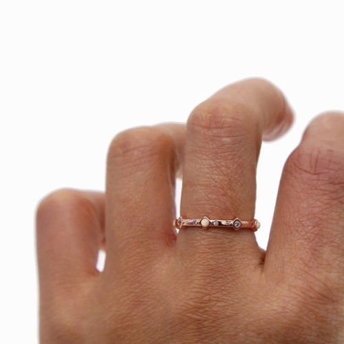 rose kunckle ring for lady wedding dainty thin ring with cz opal ring 1