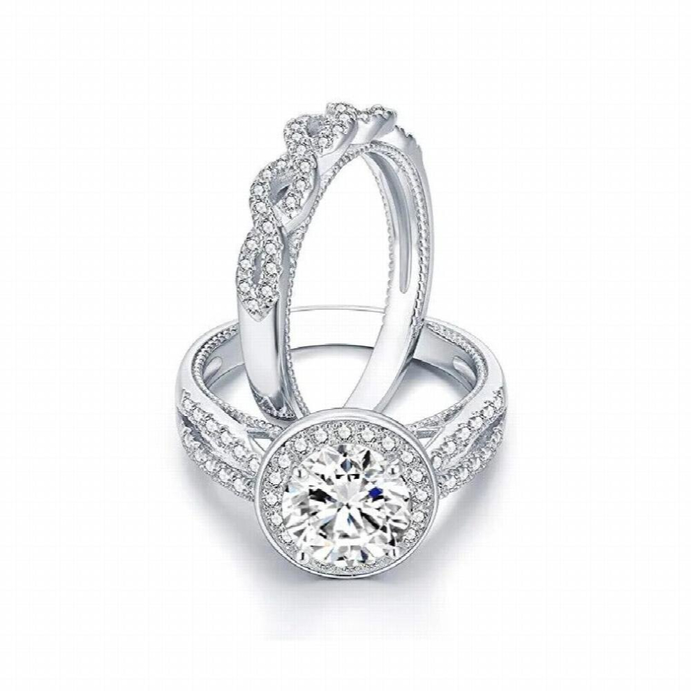 big CZ stone Infinite Rings set for Women Vintage Statement engagement Rings female Wedding Jewelry-image-OPC-PCVXK7J-NEW