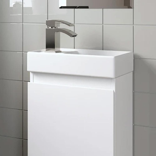 Bathroom Basin White Single Tap Hole Sink Only Square Edge Unit Not Included 2