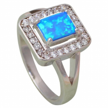 JLR368 Hot Platinum Plate Noble Fire Opal & Zircon Flower Jewelry For Women Cocktail Ring