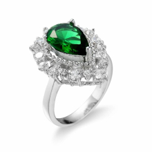 Creative pear shaped zircon emerald wedding jewelry