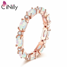 Pink Fire Opal Rings with CZ Zircon Rose Plated Oval Round Stone Engagement Ring for Women Vintage Jewelry