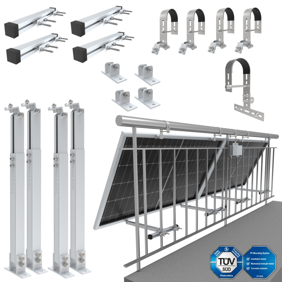 Nuasol Balcony Power Plant Bracket Railing Fastening 2 Solar Module Photovoltaic 4252023111980