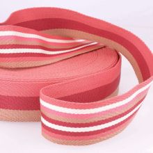 Stephanoise 40mm Double Sided Stripe Webbing Tape Pinks - per metre