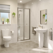 Hydrolux Modern Bifold Shower Door 800x1850mm Framed 4mm Safety Glass Reversible