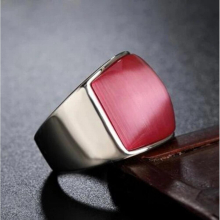 Rings Punk 361L Stainless Steel Vintage Rings with pink Opal Rings for Party