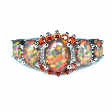 Rainbow Fire Opal Rings
