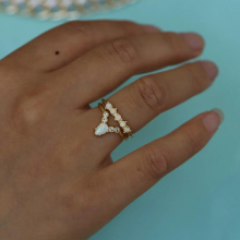 arrived 2pcs/Set Opal Ring Set for Women girls paved sparking cz Punk Jewelry for wedding Gift