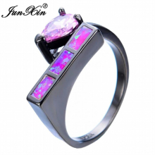 Hot Water Drop Princess Pink Opal Ring Vintage Wedding Rings For Men And Women Jewelry