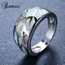 Silver Rainbow Fire Opal Finger Rings For Women Men Wedding Party Engagement Promise Ring Birthday Gift RS0108