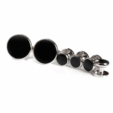 Hot Selling round sliver enamel Formal Set buttons French shirt tuxedo studs for mens shirt