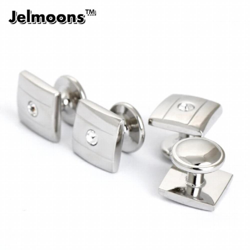 Sliver Square tuxedo Studs for mens shirt Button 2