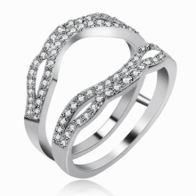 Platinum Plated Wedding Engagement Anniversary Promise Rings Enhancer Infinity Rings Enhancer for Women Girls Y449