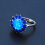 Ocean Lab-created Fire Opal Ring with Purple Cubic Zirconia 3