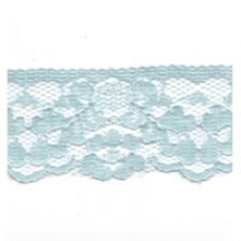 Essential Trimmings 32mm Nylon Lace Trim Light Blue - per metre