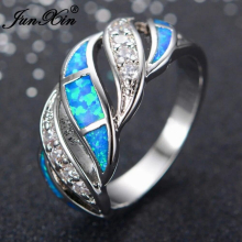 Gorgeous Women Fire Opal Ring Silver Jewelry Engagement Rings For Women