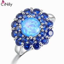 Created Fire Opal Zircon Silver Plated Ring Hot Sell for Women Jewelry Ring Size 5-0 OJ4892