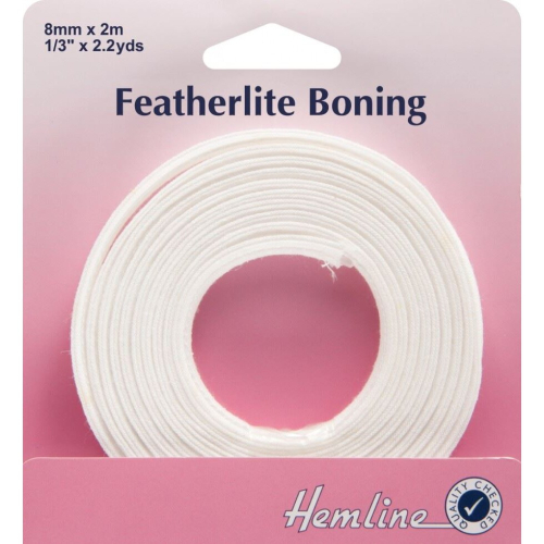 Hemline 8mm Featherlite Boning Black - per pack