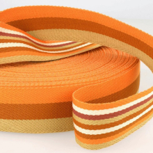 Stephanoise 40mm Double Sided Stripe Webbing Tape Oranges - per metre