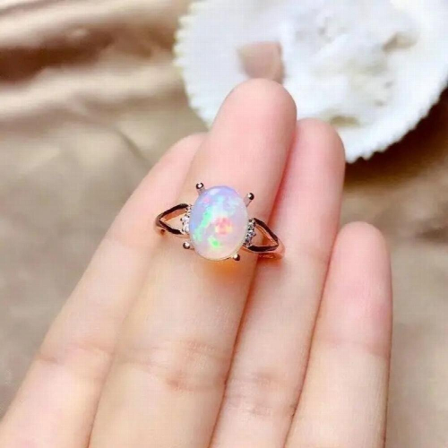 Natural Opal Ring Ladies Opal Gemstone Open Ring 2