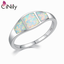Created Fire Opal Rings Silver Plated Hot Sell Wedding for Women Jewelry Ring Size 5-11 OJ6072
